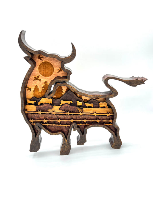 Bull Fighting, Multi-layer Wood