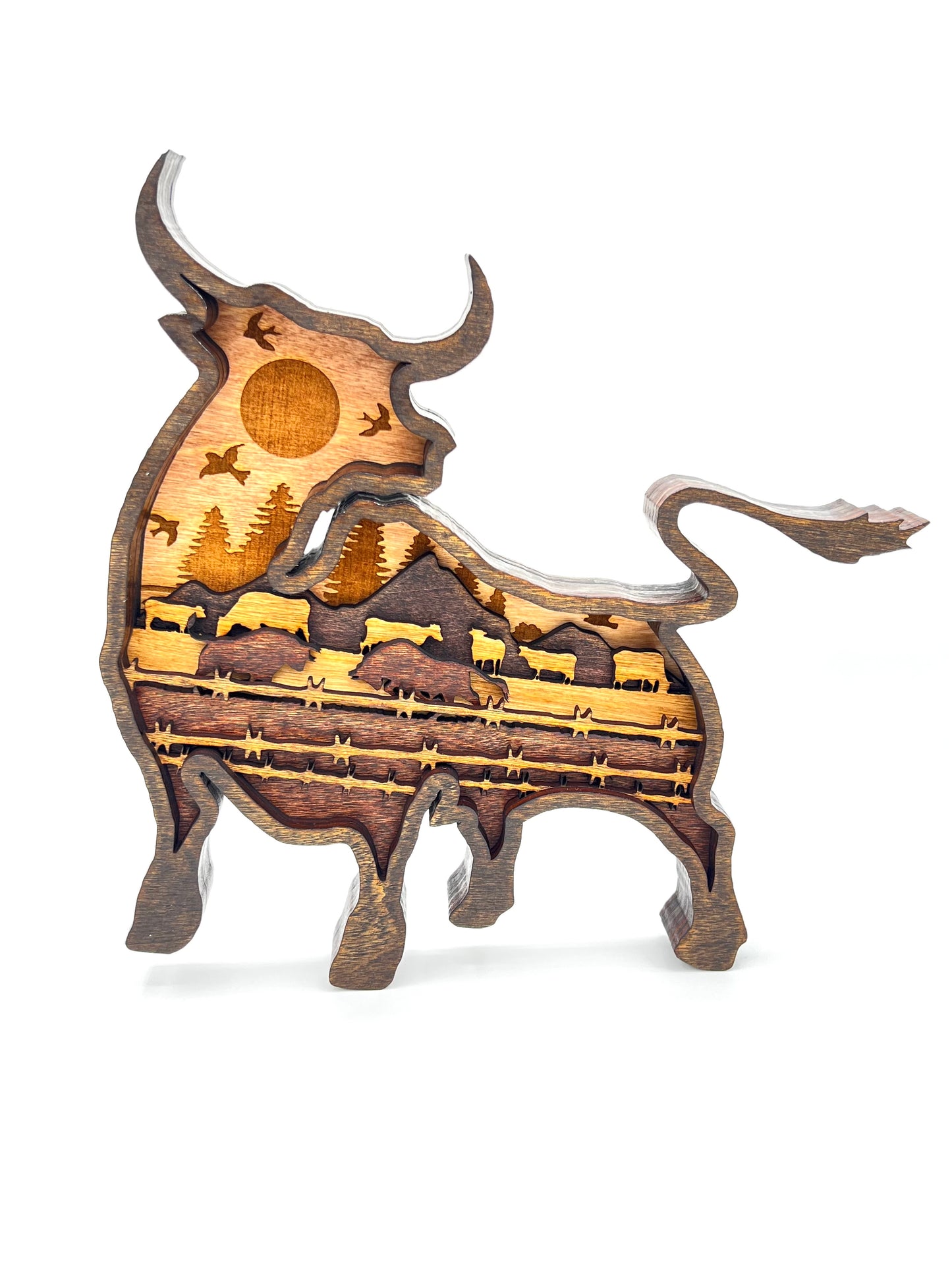 Bull Fighting, Multi-layer Wood