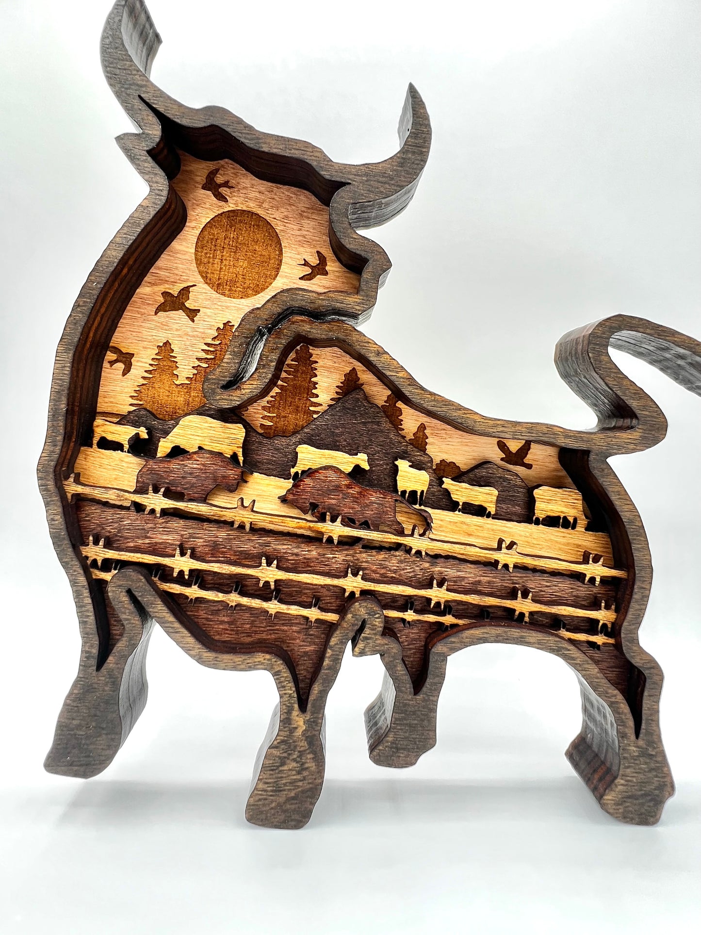 Bull Fighting, Multi-layer Wood