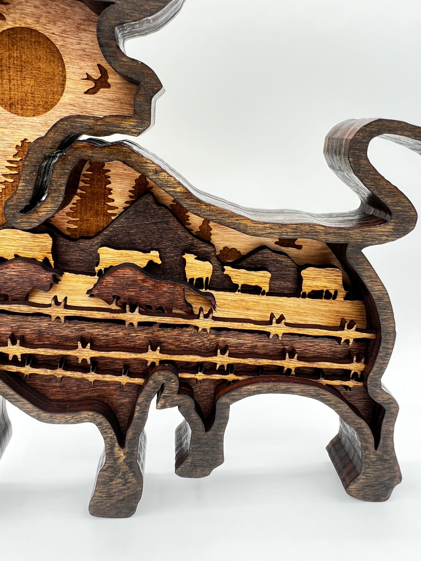 Bull Fighting, Multi-layer Wood