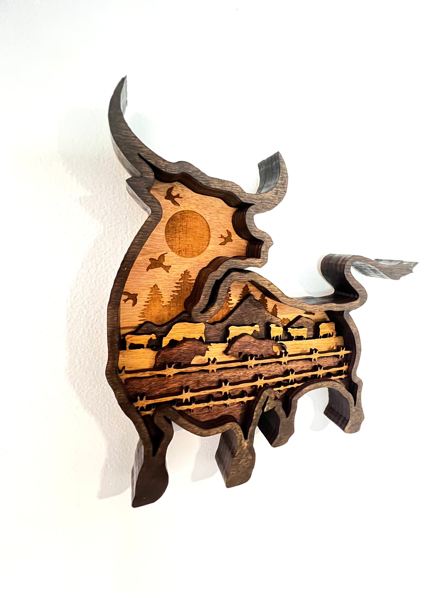 Bull Fighting, Multi-layer Wood