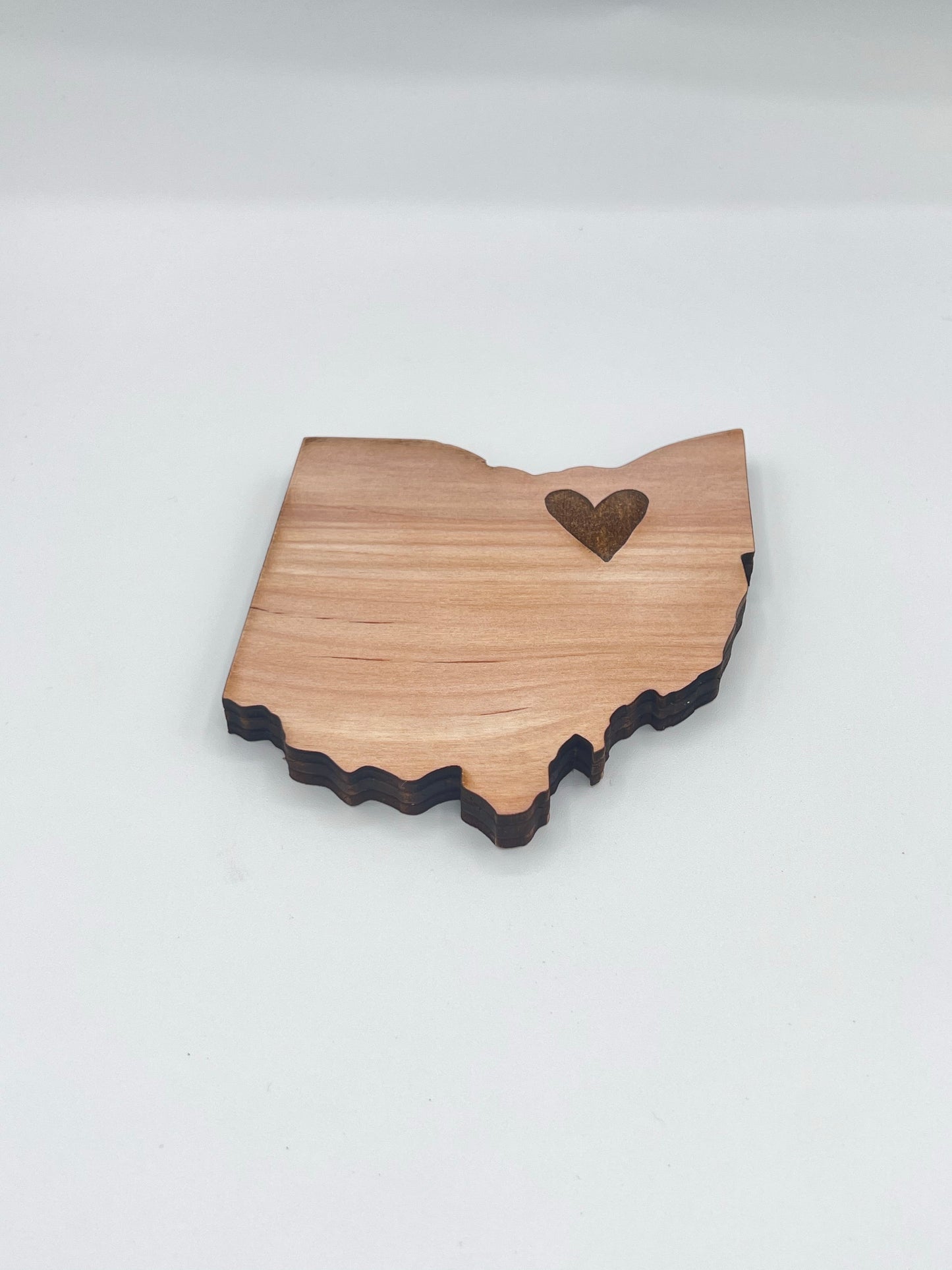 State Cut Out With Laser Engraved Heart