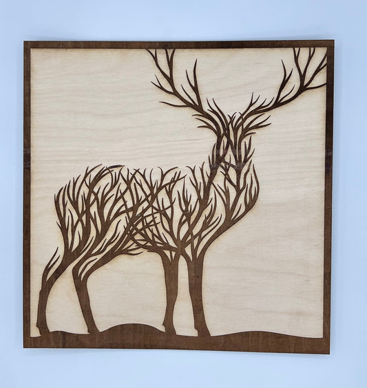 Deer, Wood Engraved