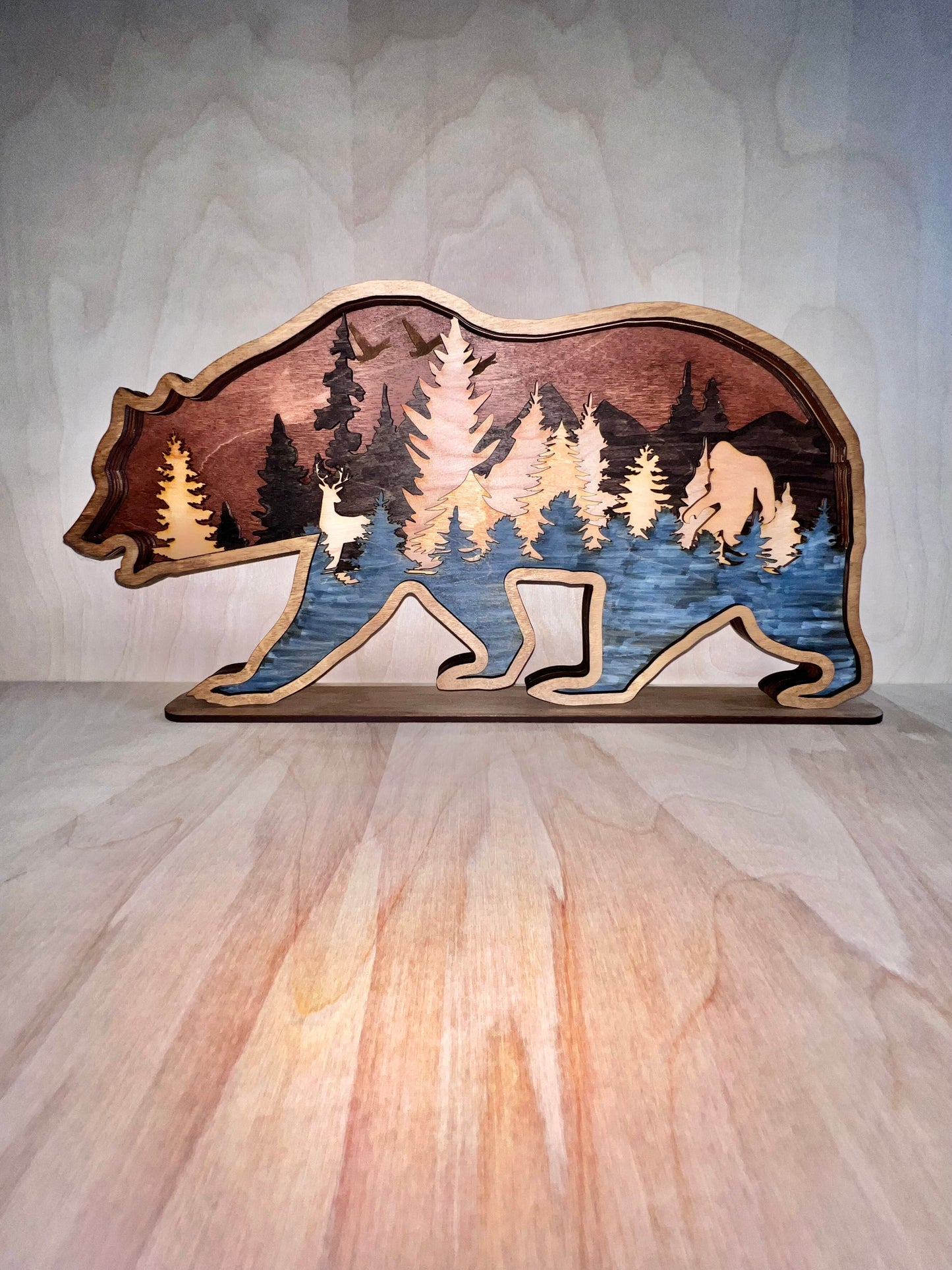 Bear Tabletop, 6 Layer Wood