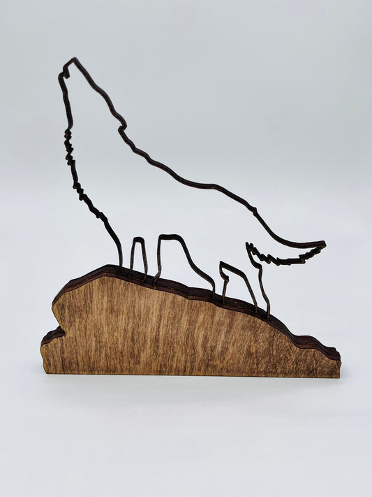Howling Wolf Tabletop, 3 Layer Wood