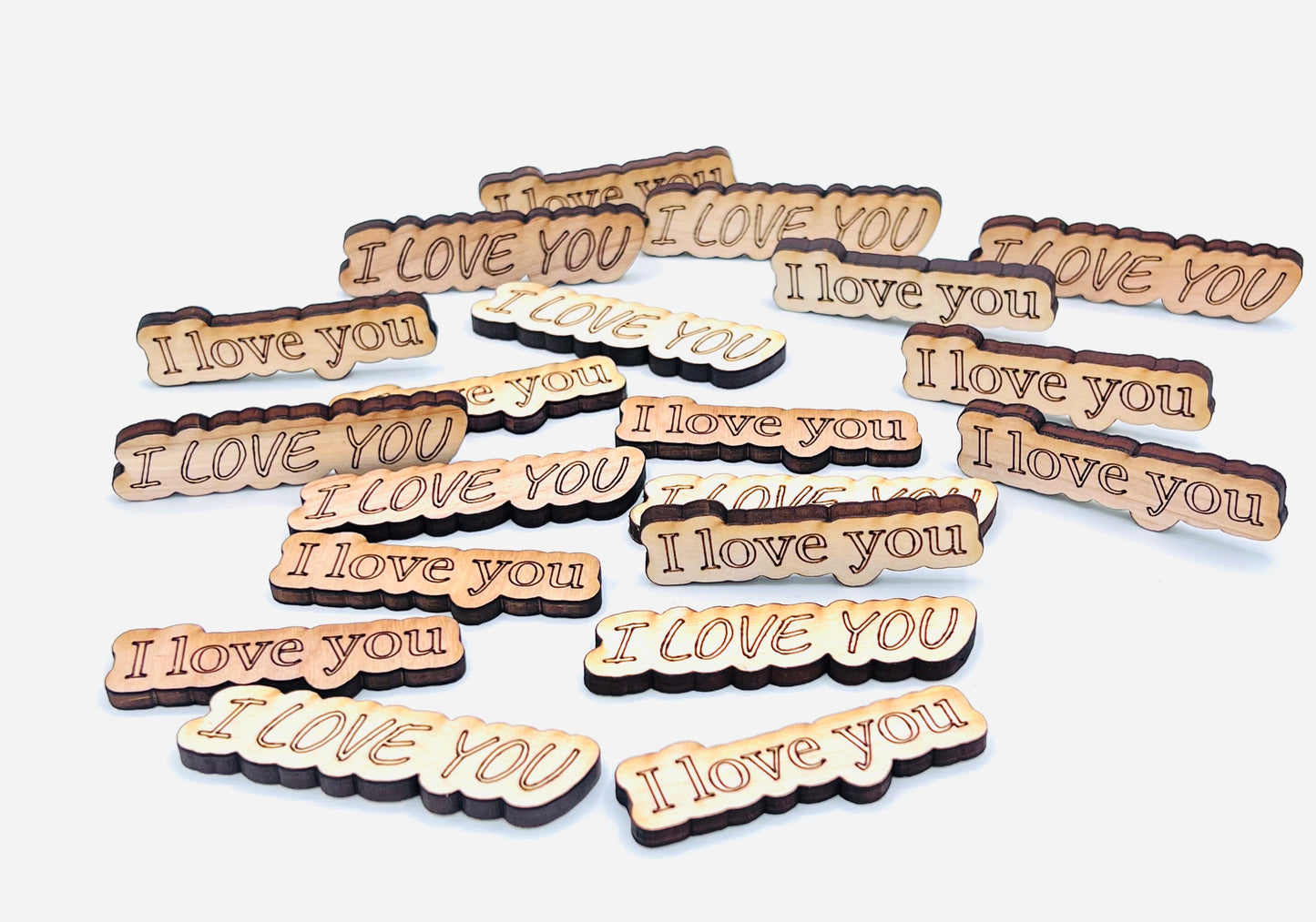 20 I Love You Wood Cutouts