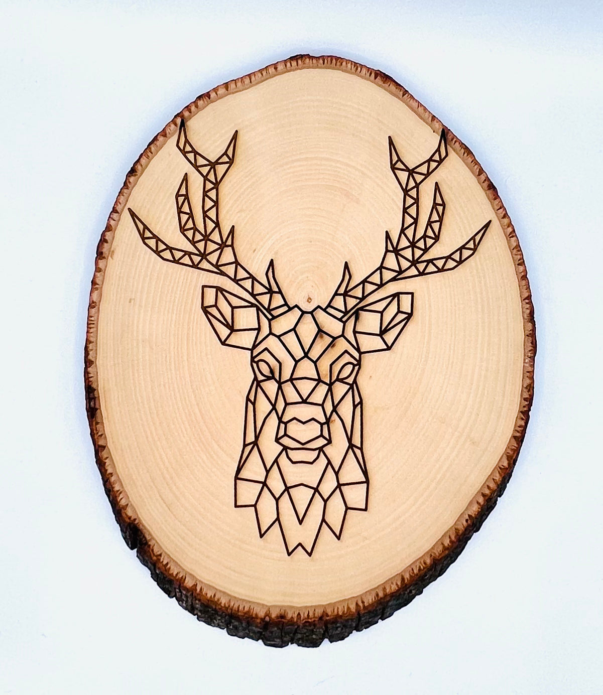 Deer Head Engraved on Wood