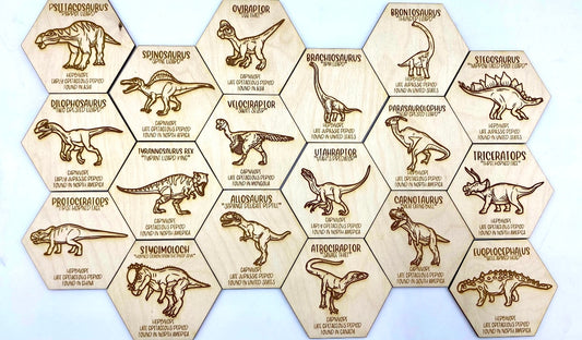 Dinosaur Fact Tokens Set of 18