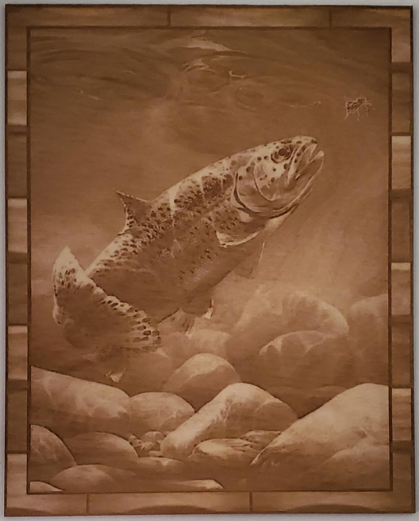 Trout Fish, Wood Engraved