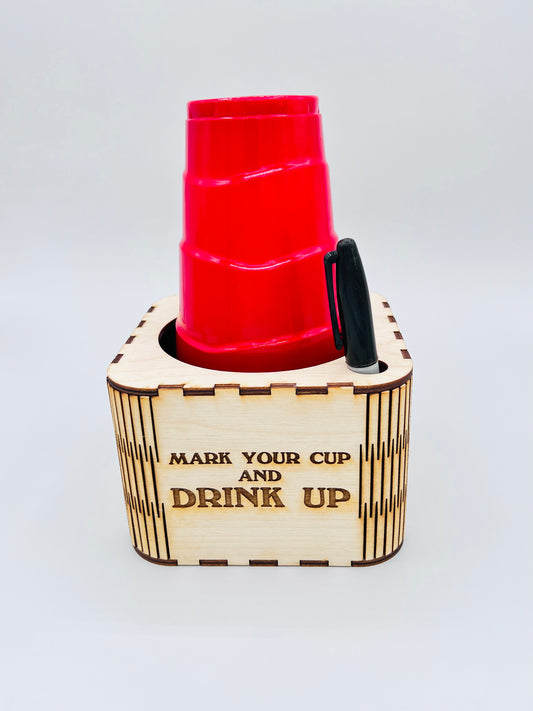 Solo Cup Holder with Marker Slot