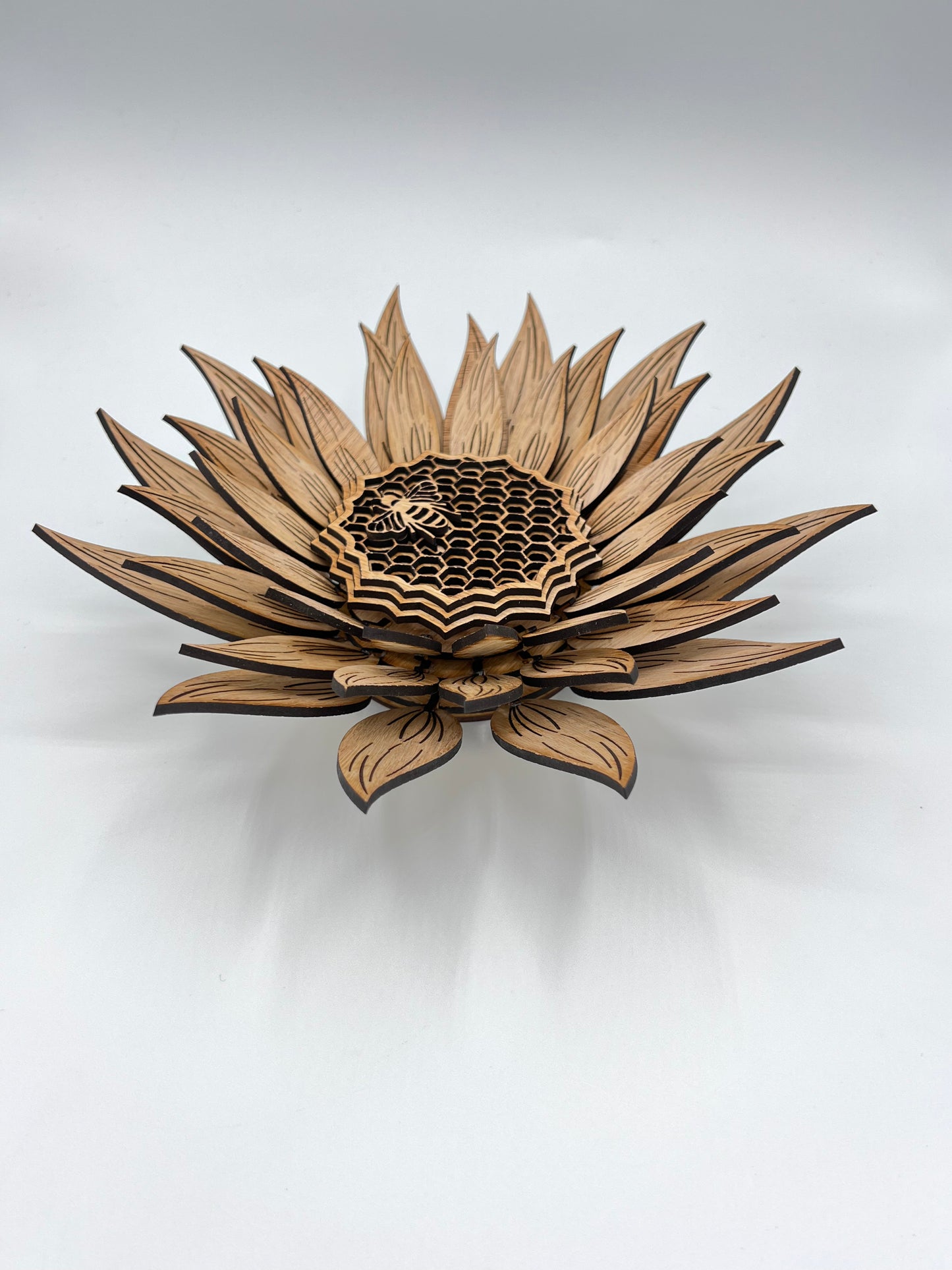 Sunflower Bee Honeycomb, Multi-Layer Wood