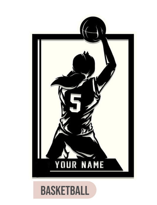 Personalized Basketball Female Player Sign