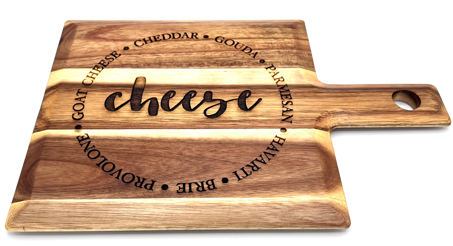 Acacia Wood Cheese Board Engraved