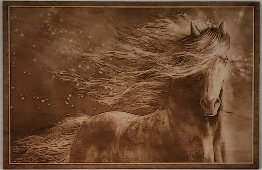 Horse-Majestic, Wood Engraved