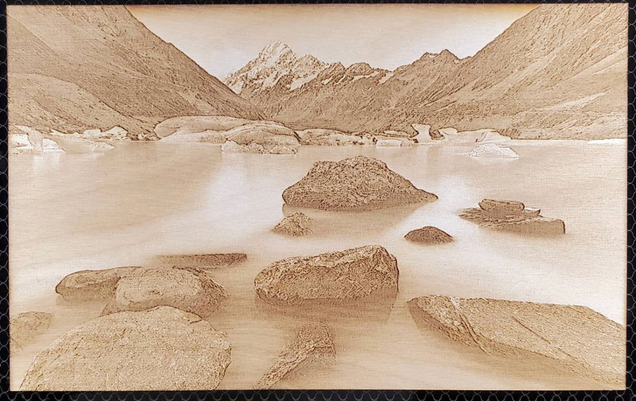 Mountain Scenery, Wood Engraved