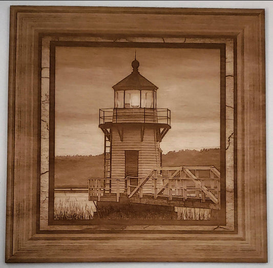 Lighthouse, Wood Engraved