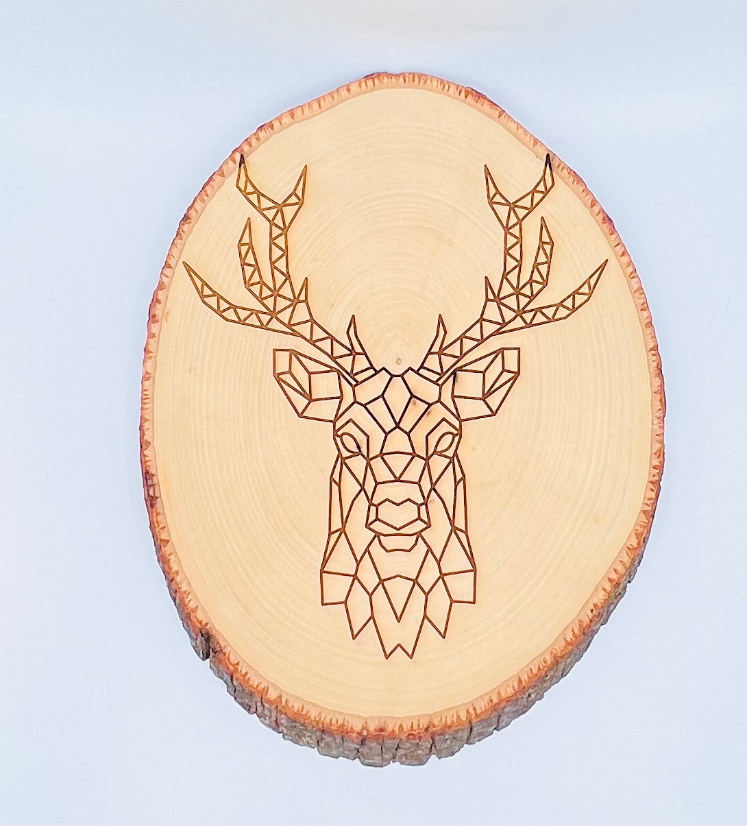 Deer Head Engraved on Wood