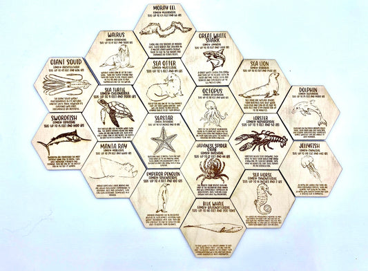 Sea Life Fact Tokens Set of 18