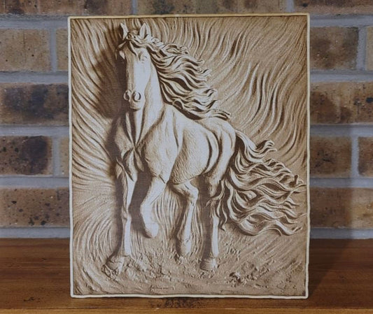 Horse - Running, Wood Engraved
