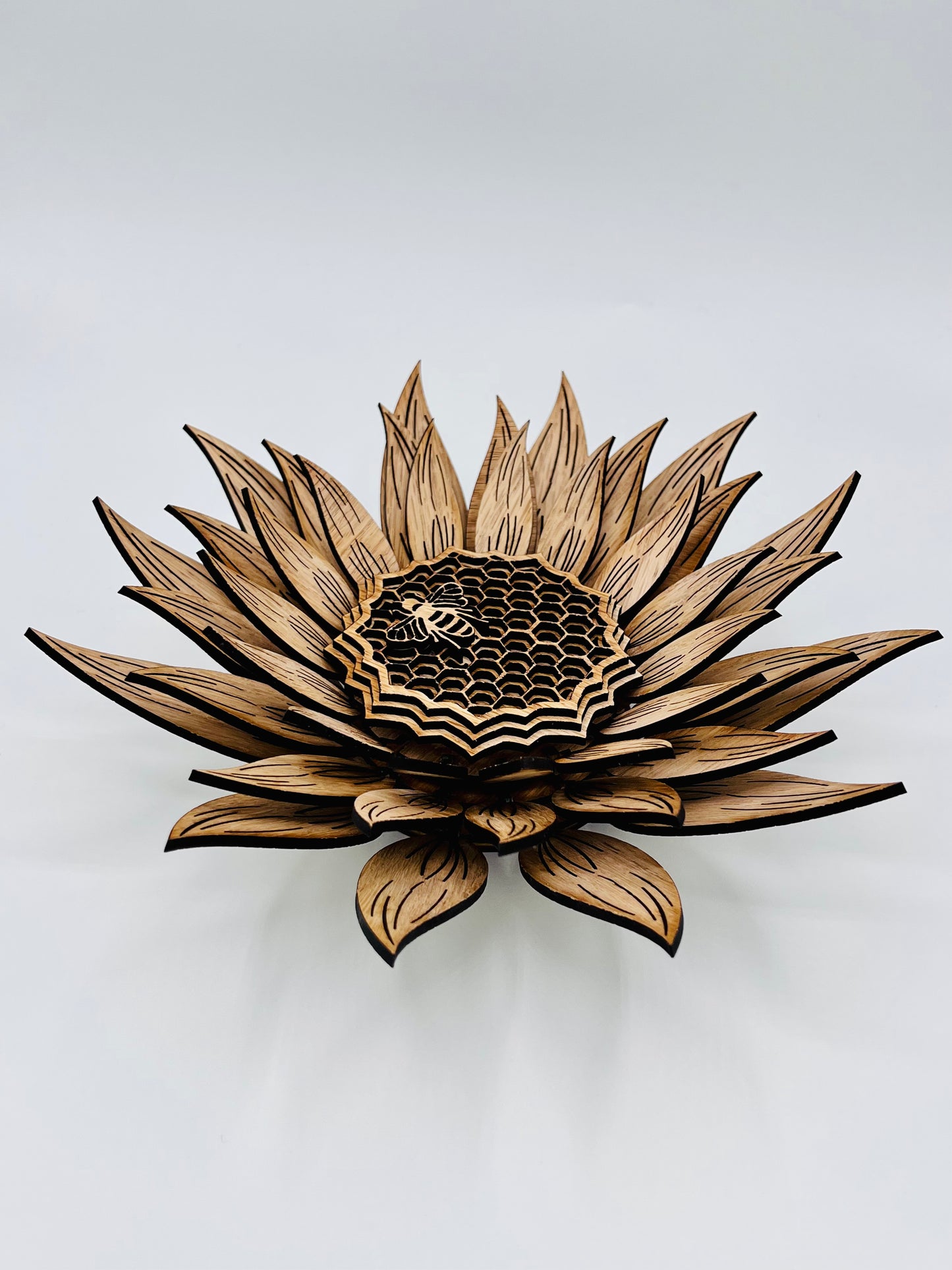 Sunflower Bee Honeycomb, Multi-Layer Wood