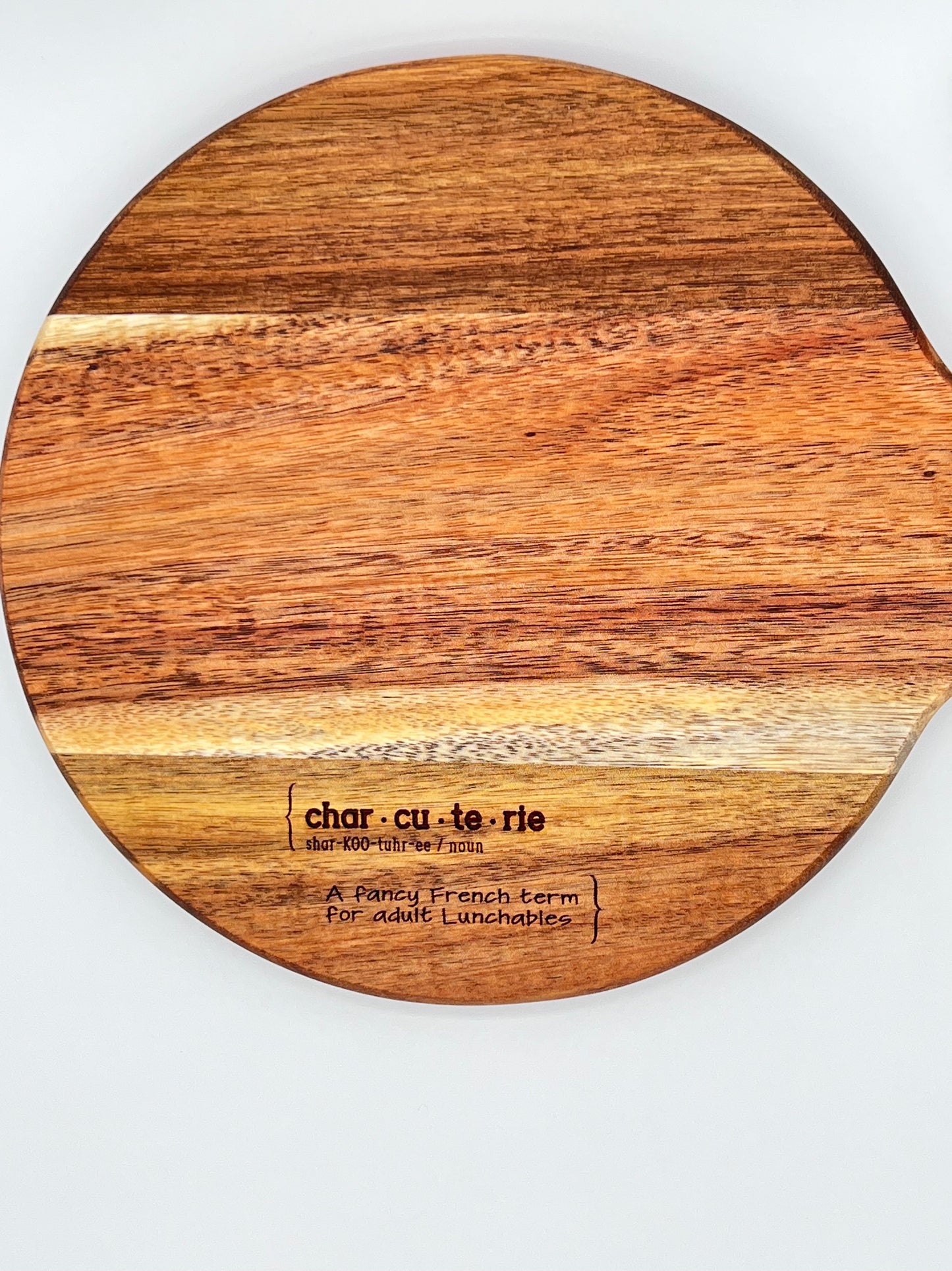 Charcuterie Meaning Engraved on Acacia Board