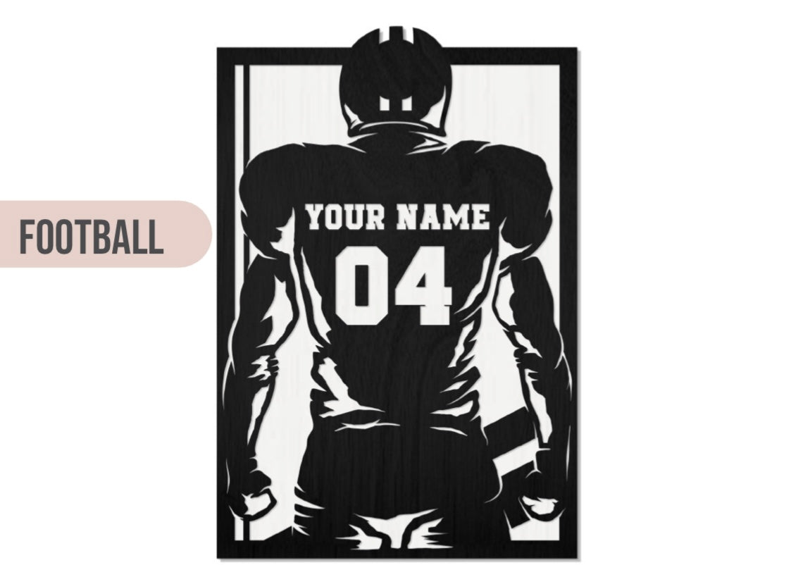 Personalized Football Player Sign