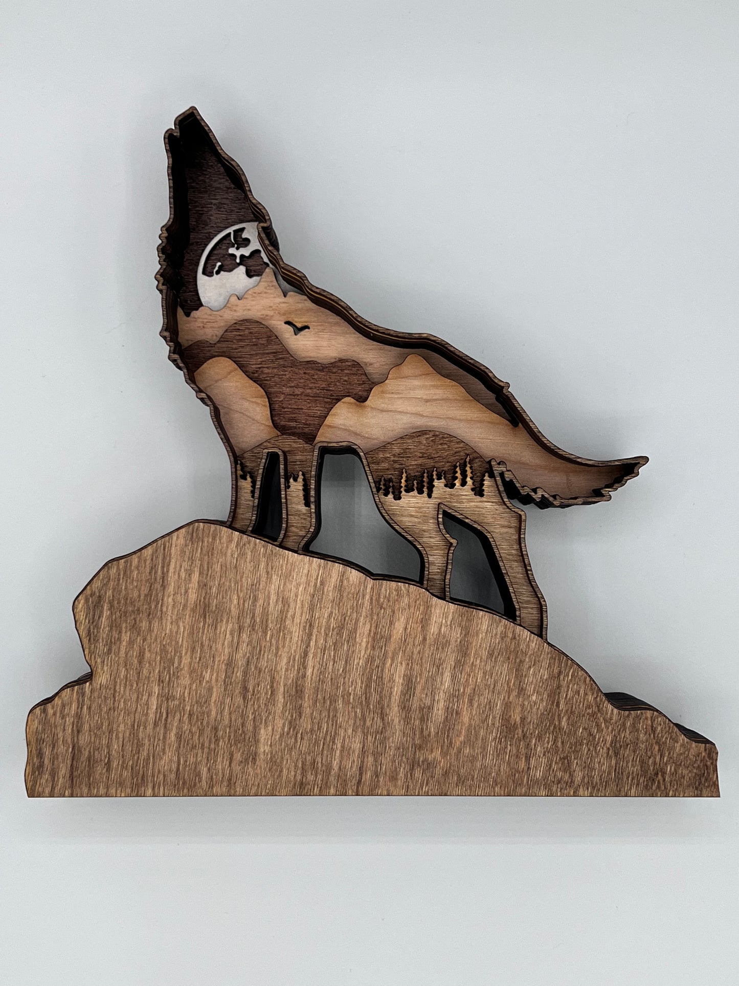 Howling Wolf Tabletop, 9 Layer Wood