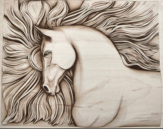 Horse, Wood Engraved